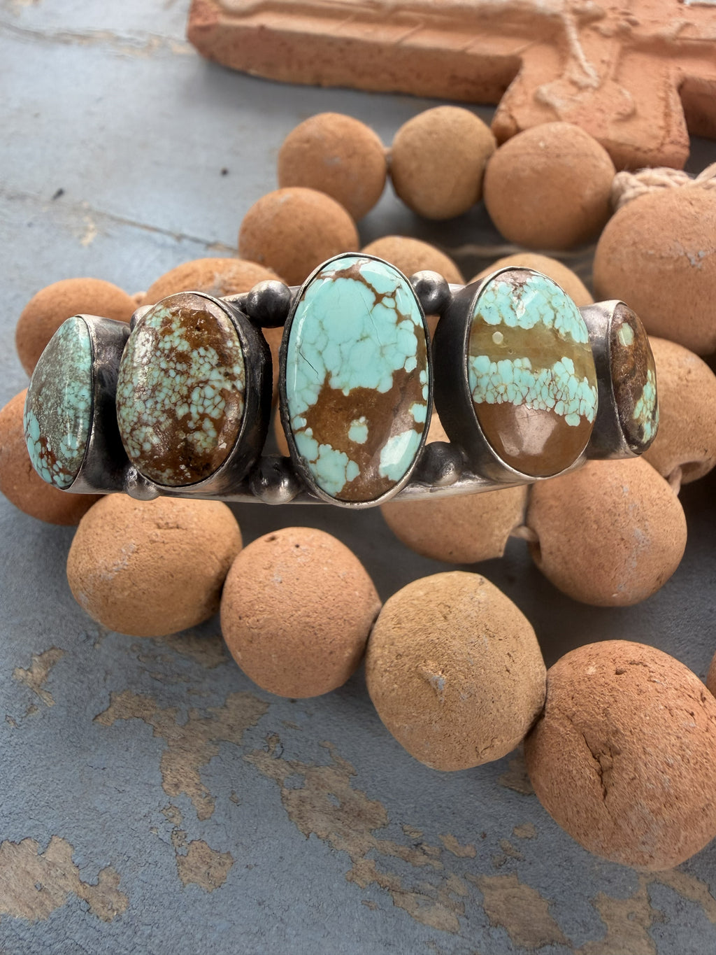 *Native American Made* Navajo Agustin Largo 5 Stone Mine #8 Cuff