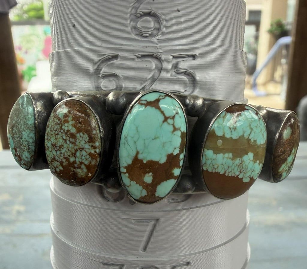 *Native American Made* Navajo Agustin Largo 5 Stone Mine #8 Cuff