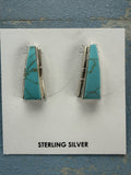 *Native American Made*  Navajo Steve Francisco Kingman Triangle Post Earrings