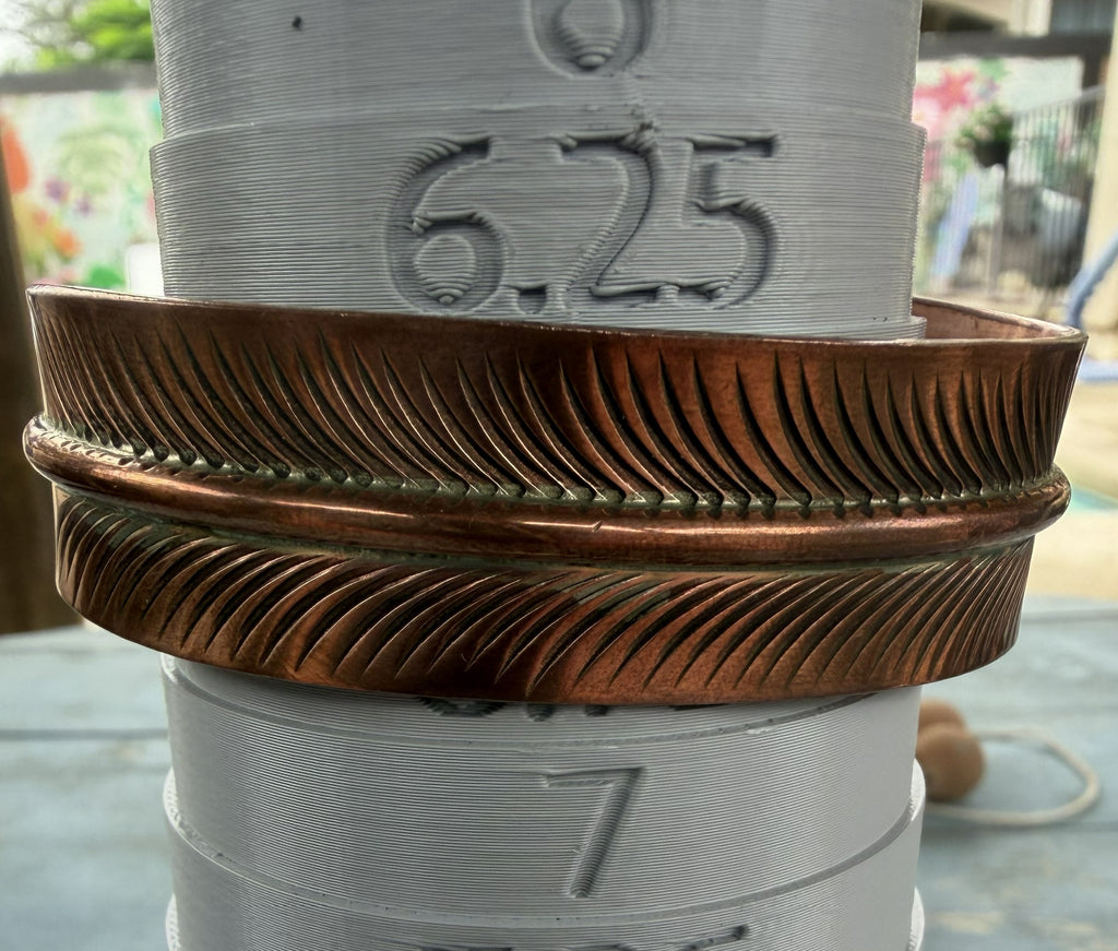 *Native American Made*  Navajo Aaron Davis Feather Copper Bracelet