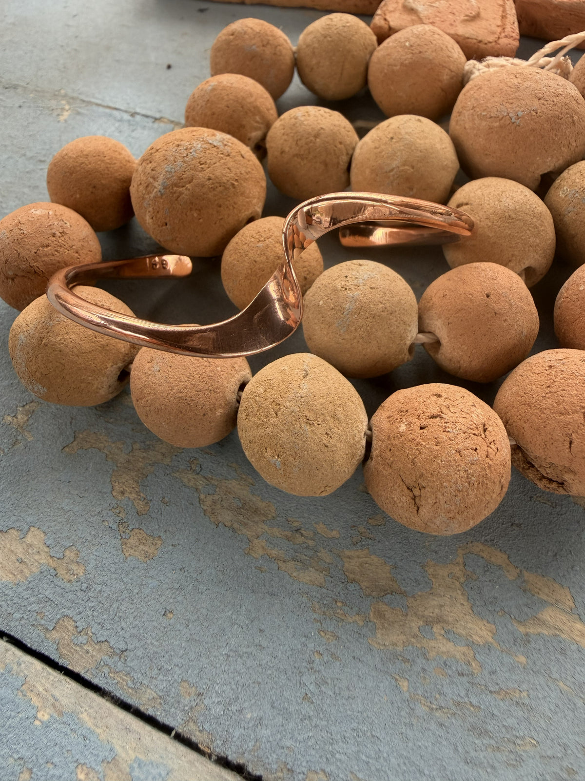 *Native American Made*  Navajo Yolanda Skeets Twisted Copper Cuff