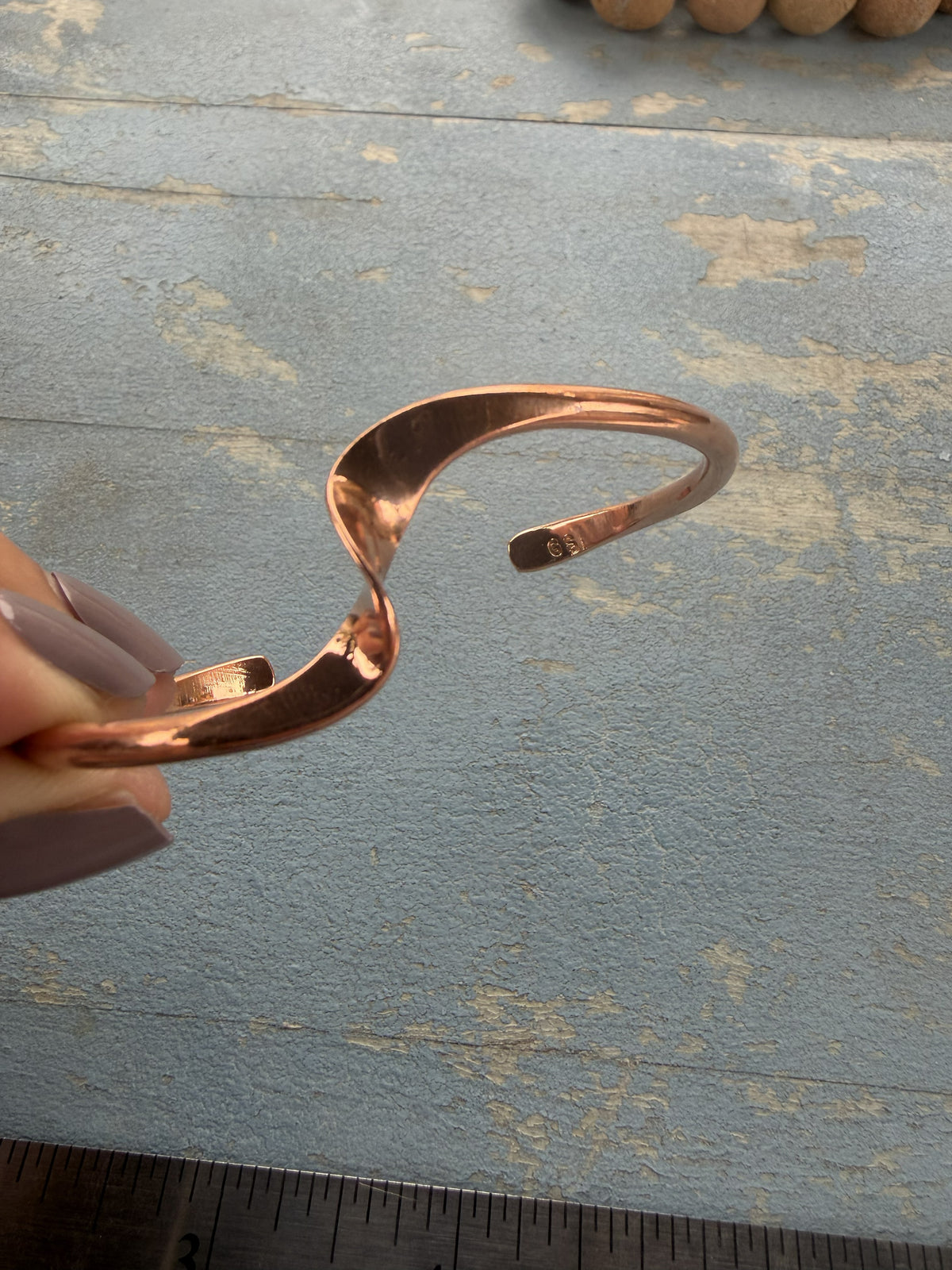 *Native American Made*  Navajo Yolanda Skeets Twisted Copper Cuff