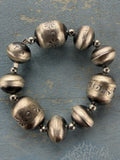*Native American Made*  Navajo Treva Jim Big Silver Barrel Bracelet
