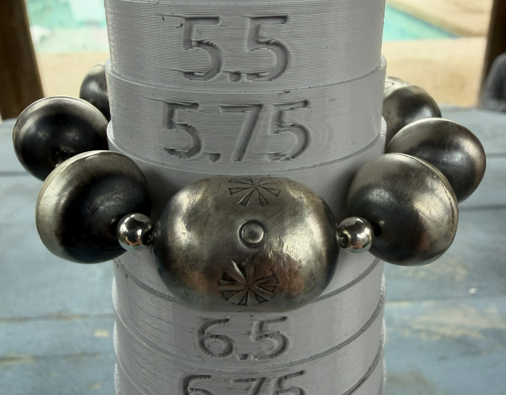 *Native American Made*  Navajo Treva Jim Big Silver Barrel Bracelet