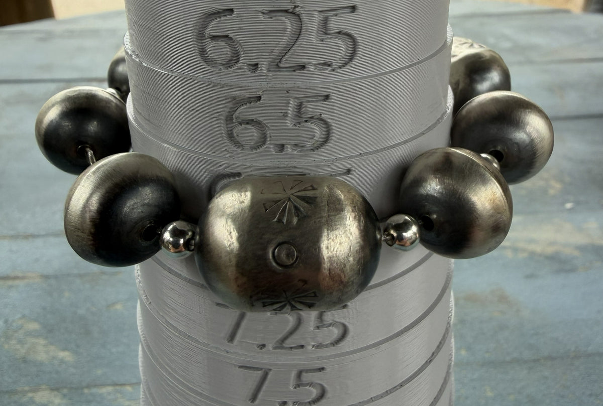 *Native American Made*  Navajo Treva Jim Big Silver Barrel Bracelet