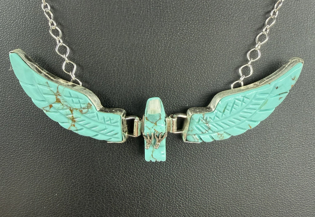 *Native American Made*  Navajo Ben Livingston Turquoise Eagle Necklace