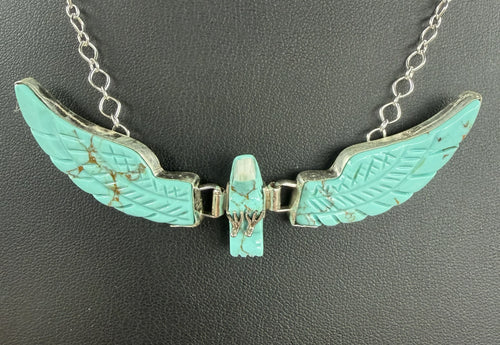*Native American Made*  Navajo Ben Livingston Turquoise Eagle Necklace