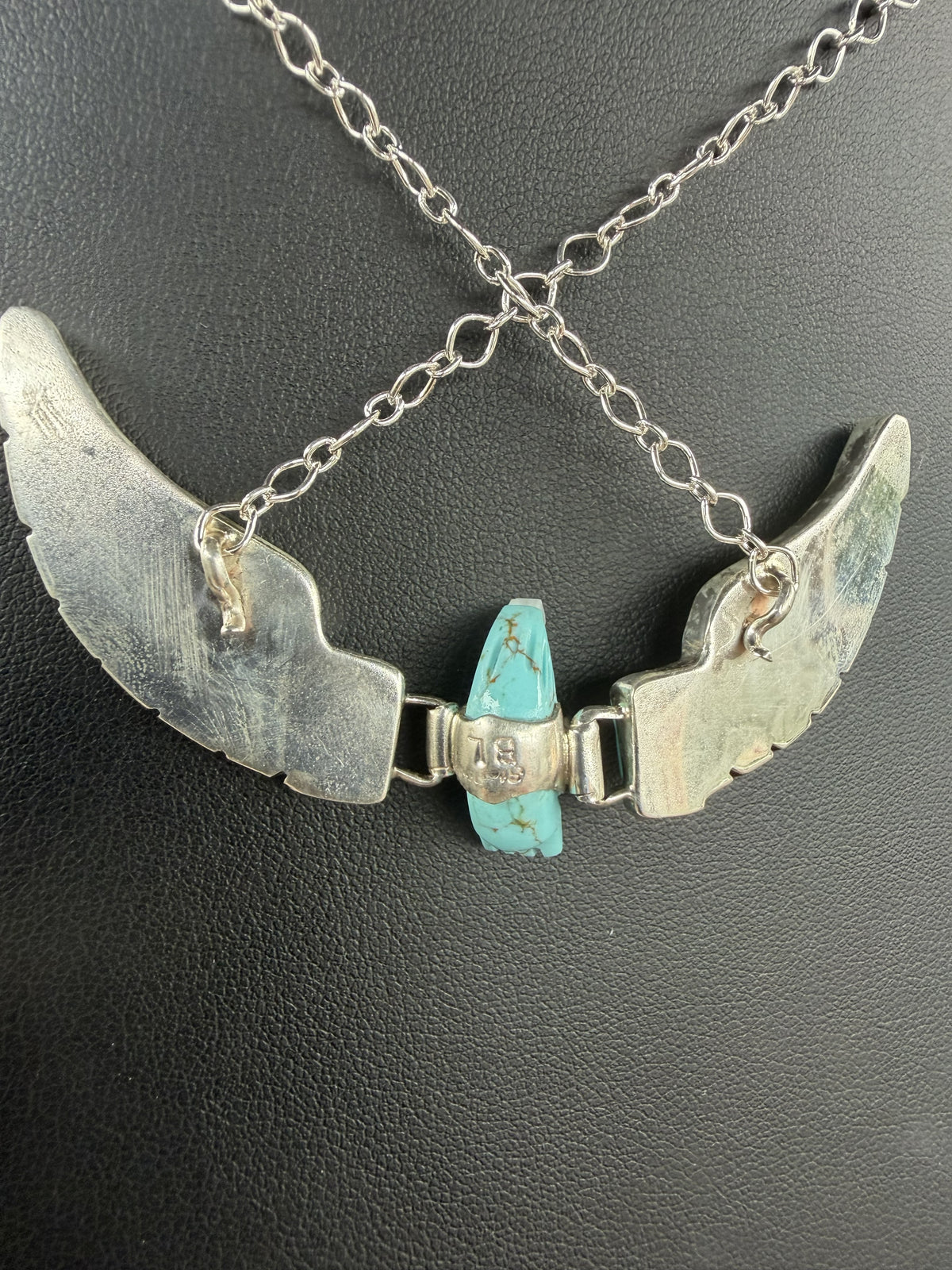 *Native American Made*  Navajo Ben Livingston Turquoise Eagle Necklace