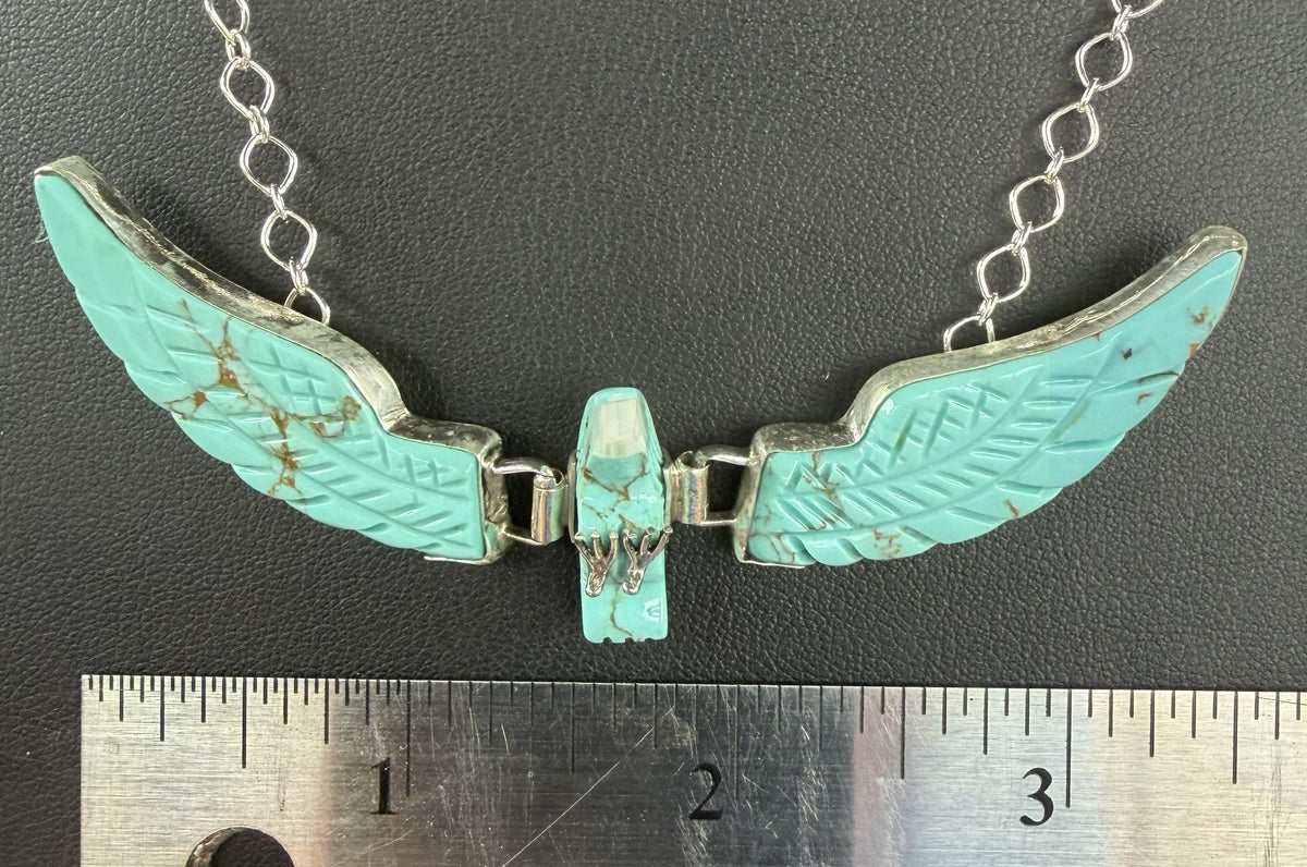 *Native American Made*  Navajo Ben Livingston Turquoise Eagle Necklace