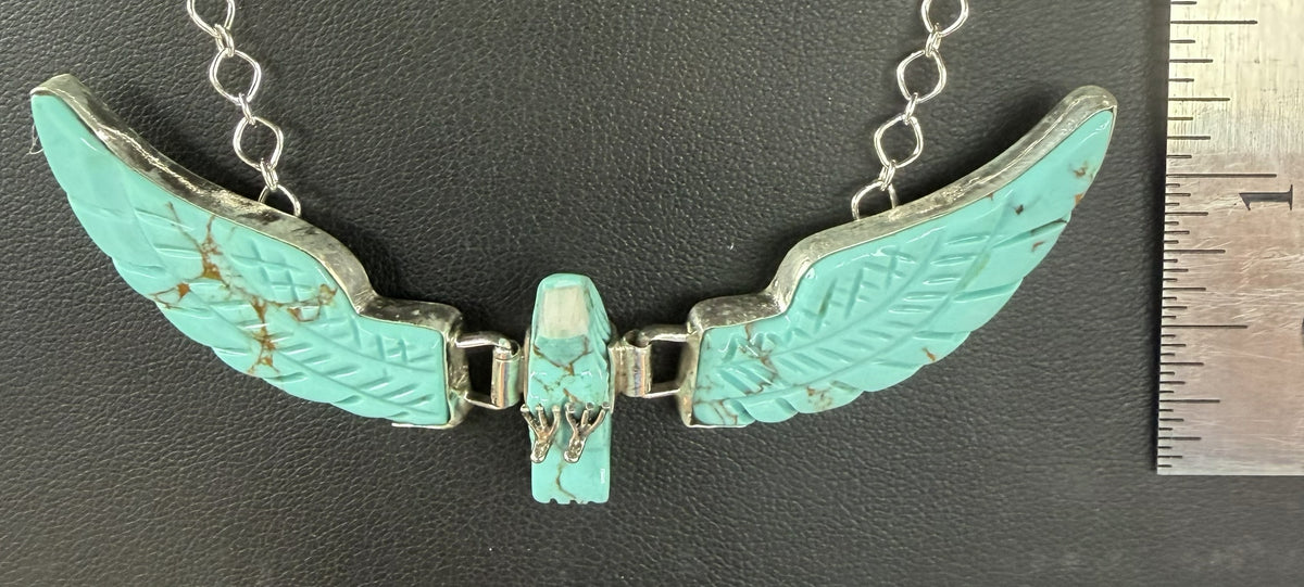 *Native American Made*  Navajo Ben Livingston Turquoise Eagle Necklace
