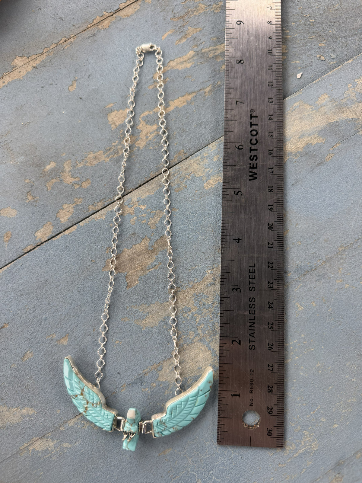 *Native American Made*  Navajo Ben Livingston Turquoise Eagle Necklace