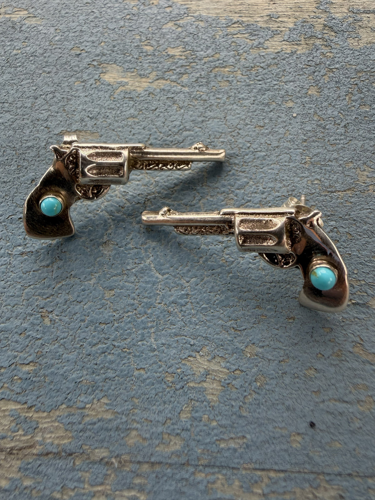 *Native American Made*  Navajo Robby Manuelito  Pistol Earrings