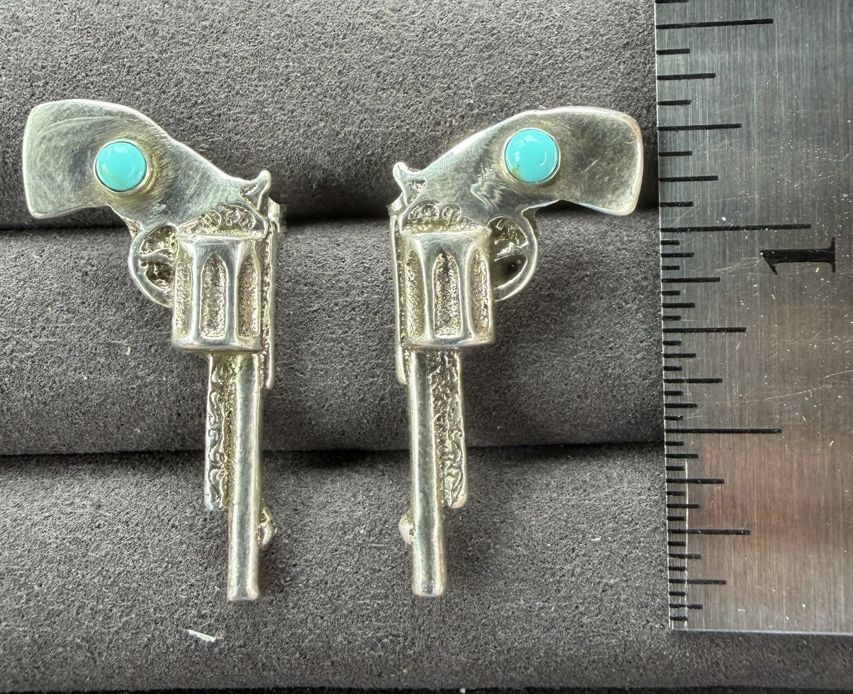 *Native American Made*  Navajo Robby Manuelito  Pistol Earrings