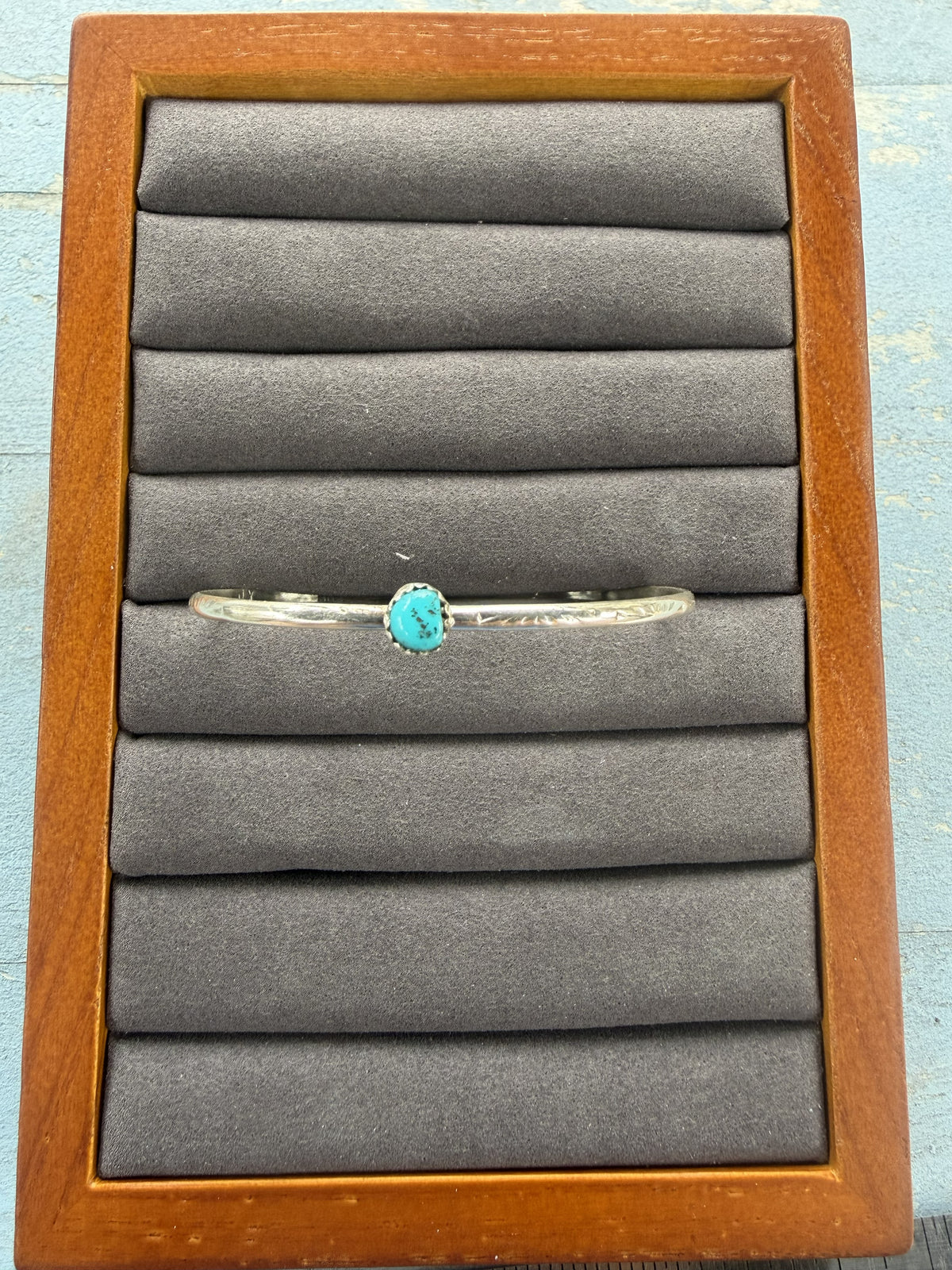 *Native American Made*  Navajo Kree Blanchard Dainty Turquoise Cuff