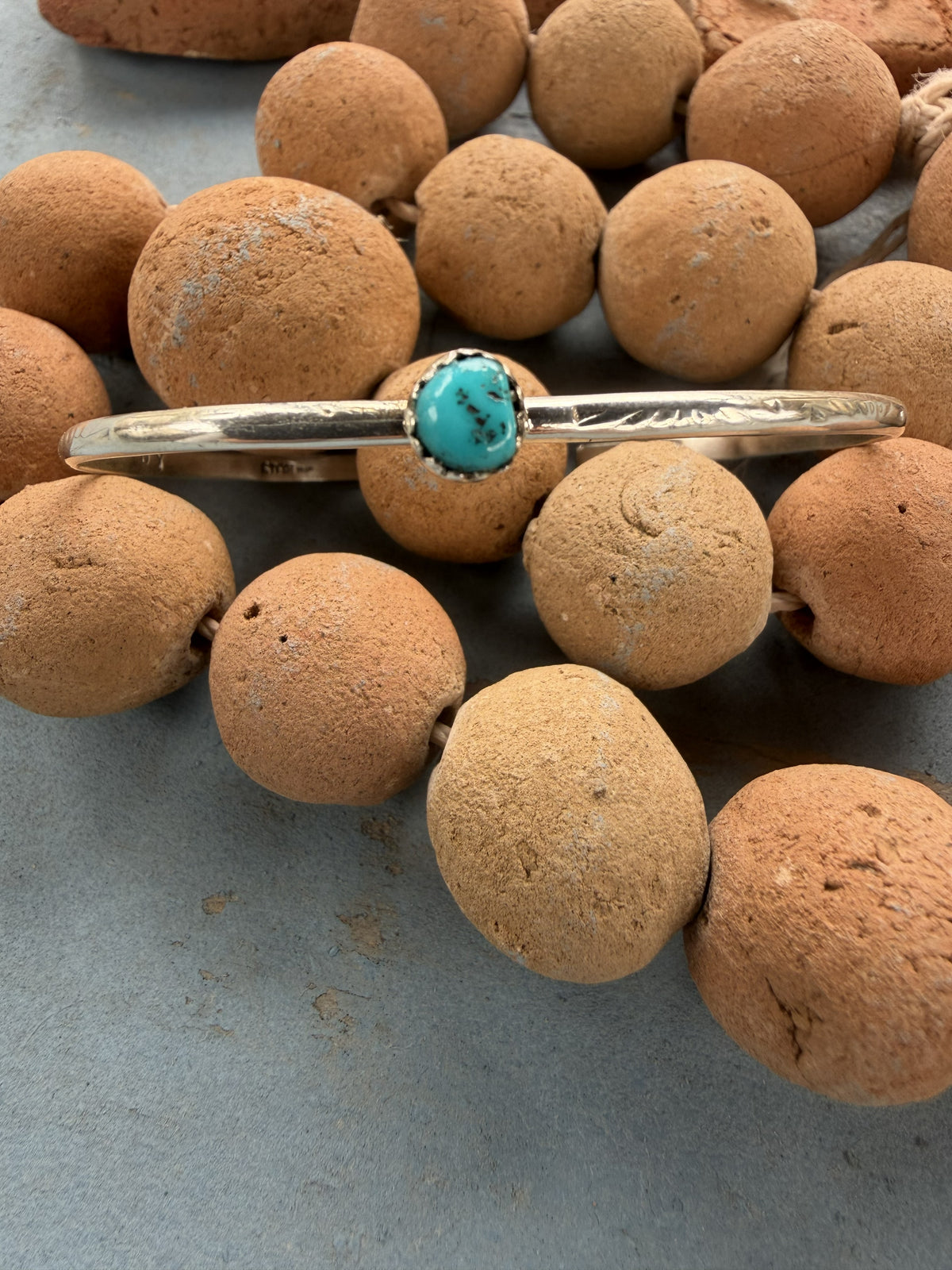 *Native American Made*  Navajo Kree Blanchard Dainty Turquoise Cuff