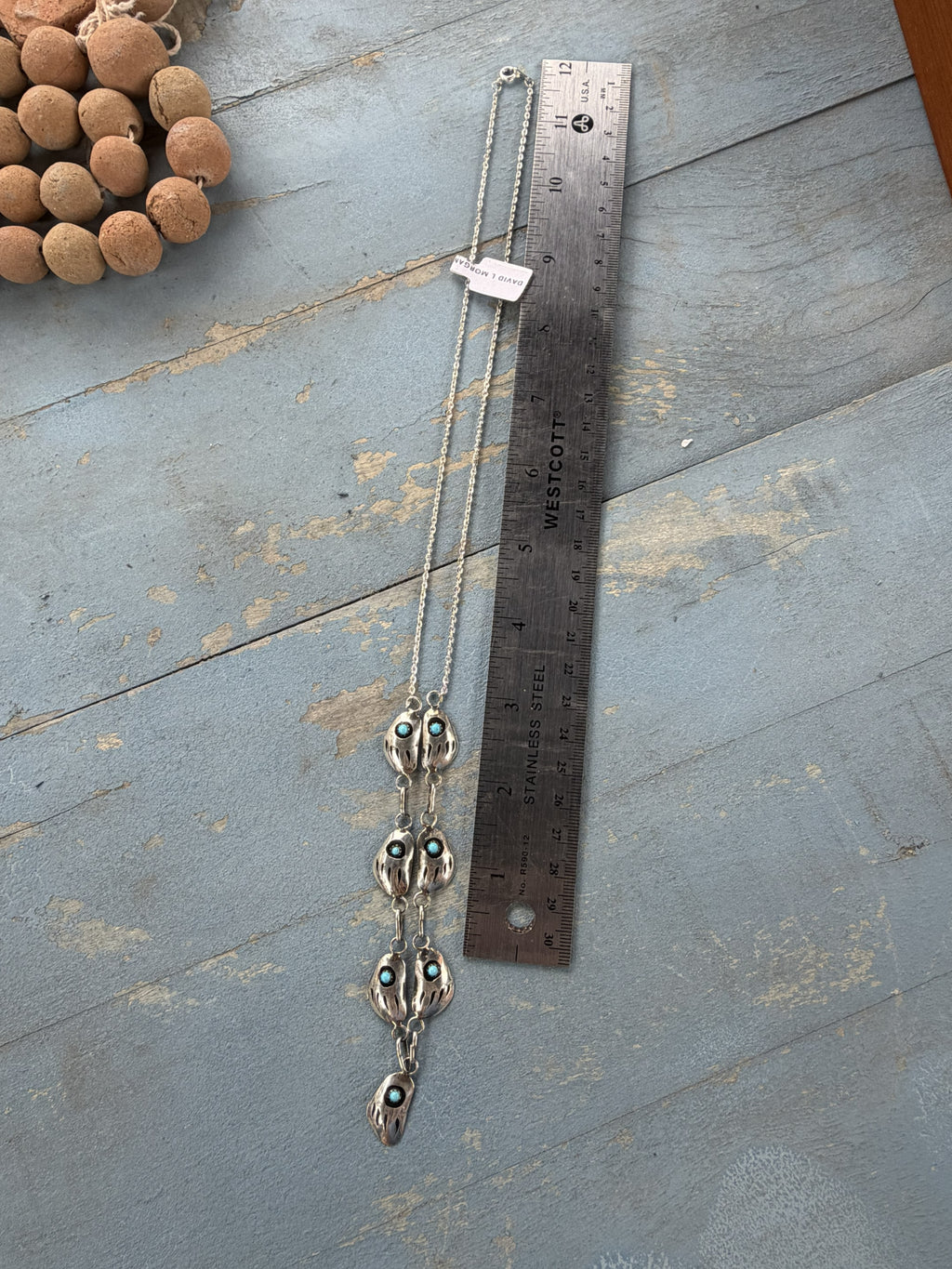 *Native American Made*  Navajo David L. Morgan Bear Paw Necklace