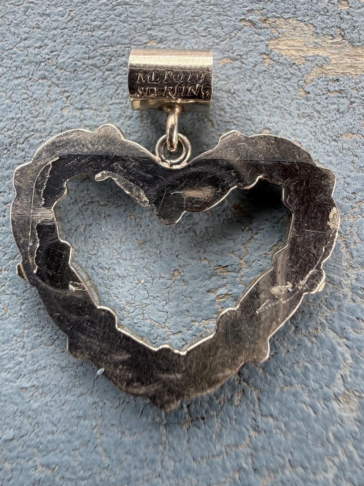*Native American Made*  Navajo Martin Perry Kingman Heart Pendant