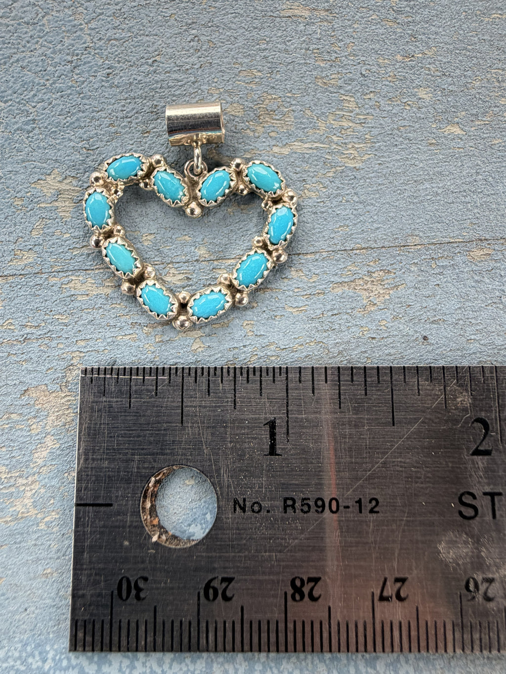 *Native American Made*  Navajo Martin Perry Kingman Heart Pendant