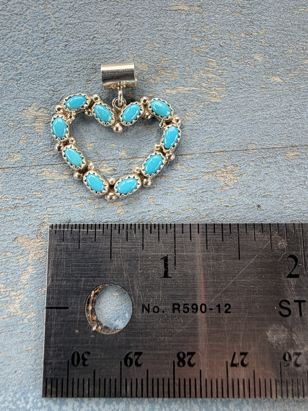 *Native American Made*  Navajo Martin Perry Kingman Heart Pendant