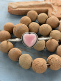 *Native American Made* Navajo Donovan Skeets Pink Conch Heart Cuff