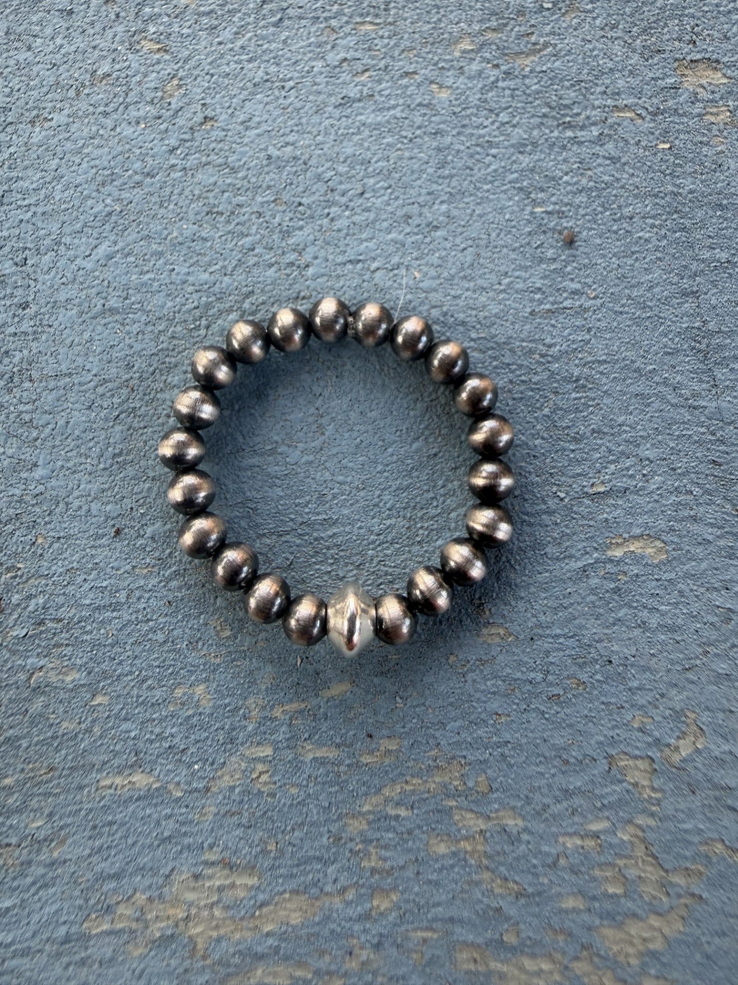 Strechy Sterling Silver Pearls Ring